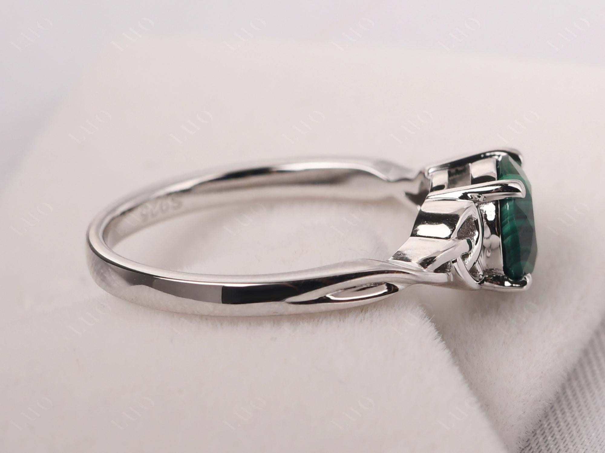 Round Cut Malachite Celtic Ring - LUO Jewelry 