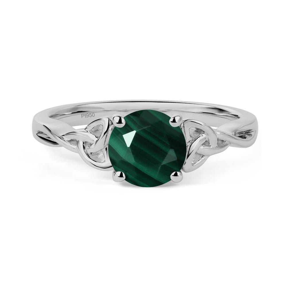 Round Cut Malachite Celtic Ring - LUO Jewelry #metal_platinum