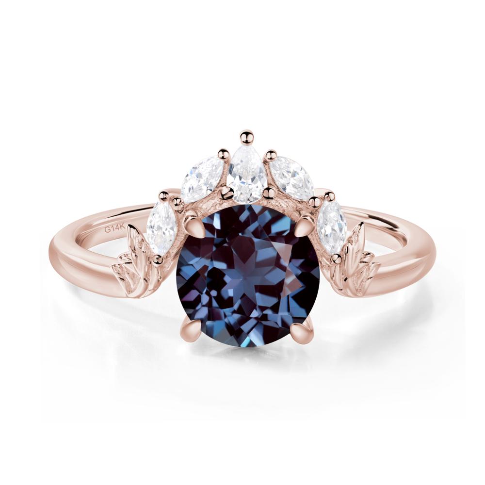 Alexandrite Ring with Marquise Side Stone - LUO Jewelry #metal_14k rose gold