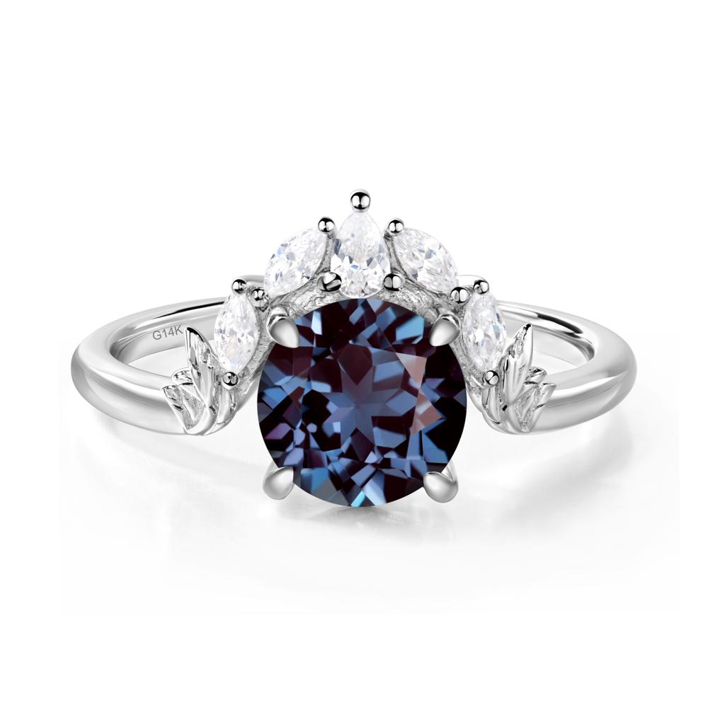 Alexandrite Ring with Marquise Side Stone - LUO Jewelry #metal_14k white gold