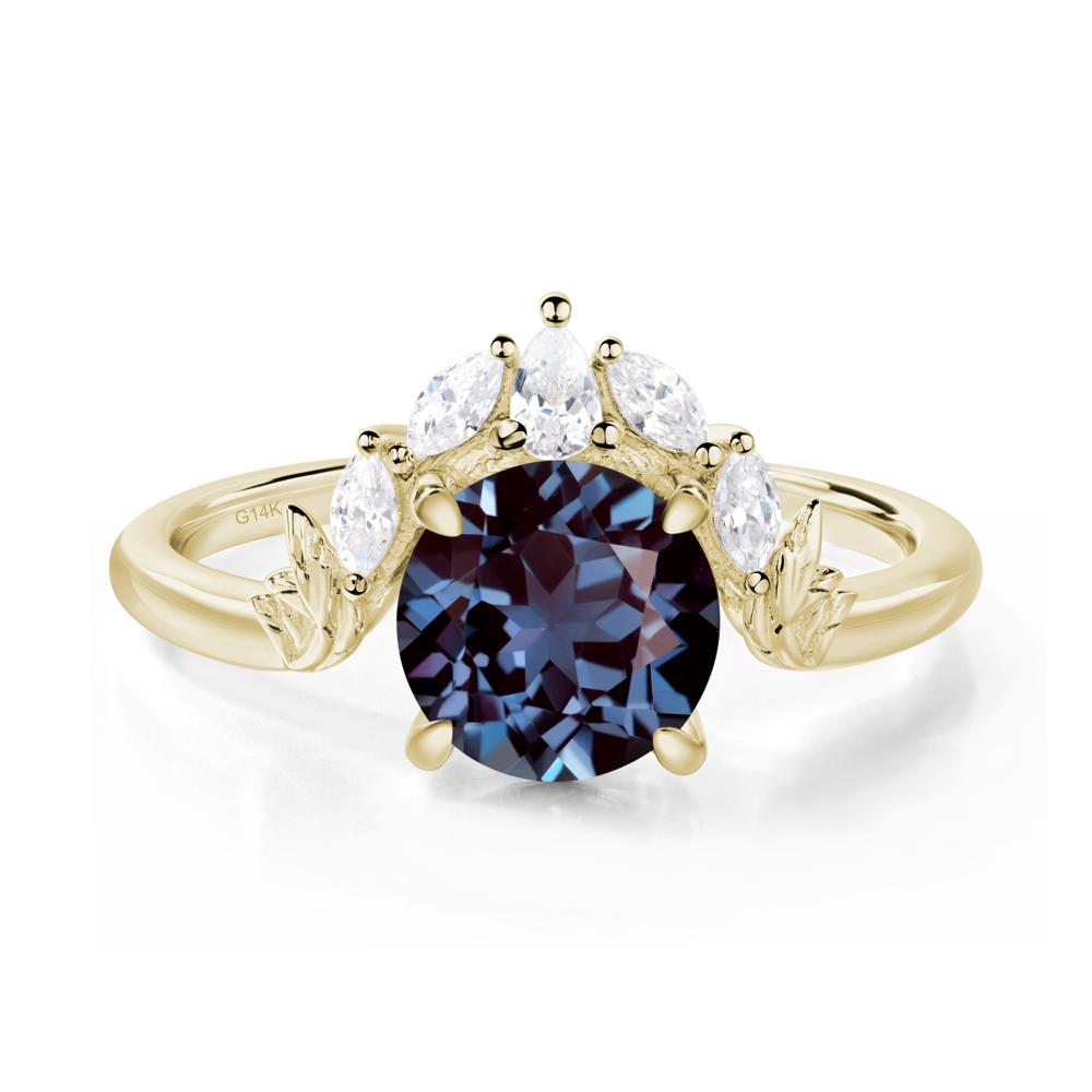 Alexandrite Ring with Marquise Side Stone - LUO Jewelry #metal_14k yellow gold