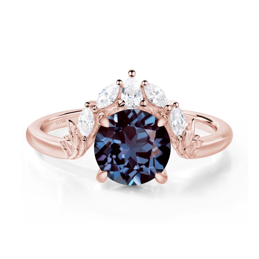 Alexandrite Ring with Marquise Side Stone - LUO Jewelry #metal_18k rose gold