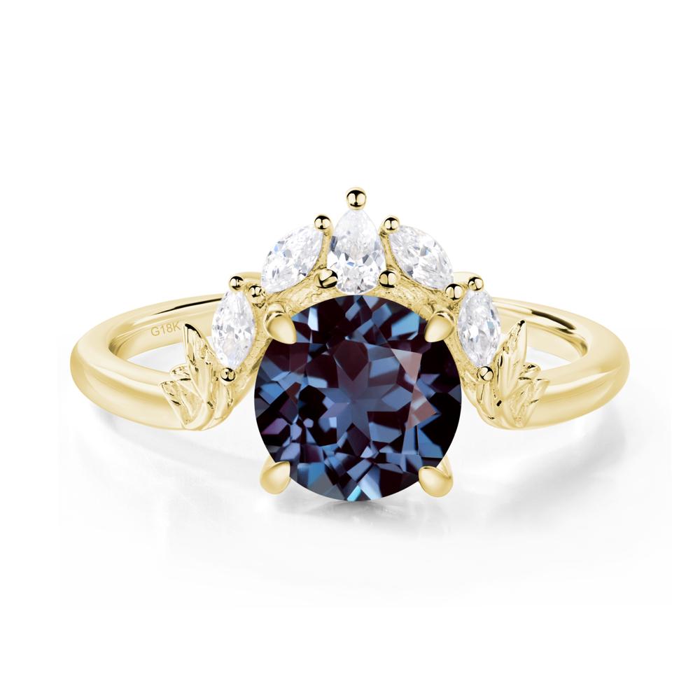 Alexandrite Ring with Marquise Side Stone - LUO Jewelry #metal_18k yellow gold