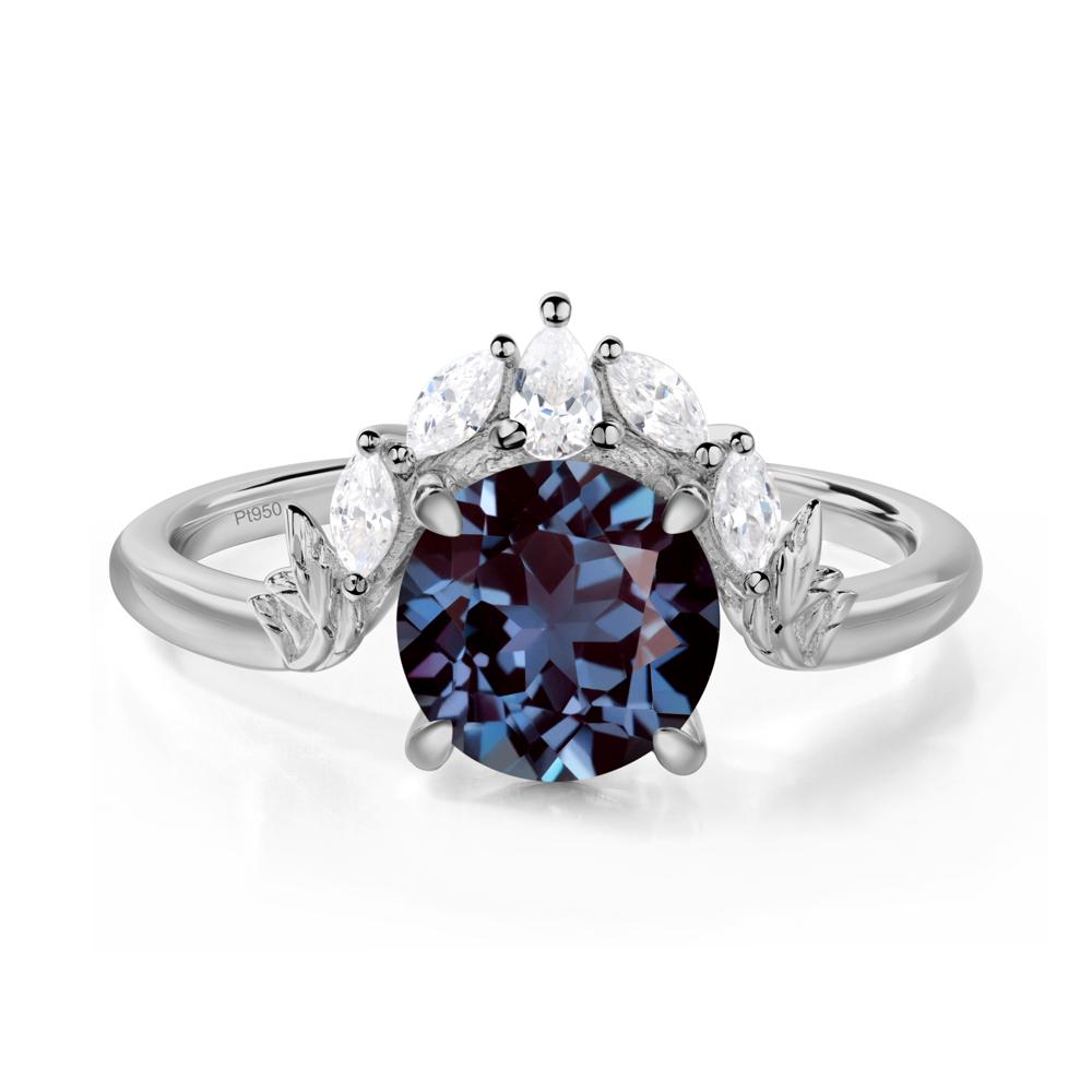 Alexandrite Ring with Marquise Side Stone - LUO Jewelry #metal_platinum