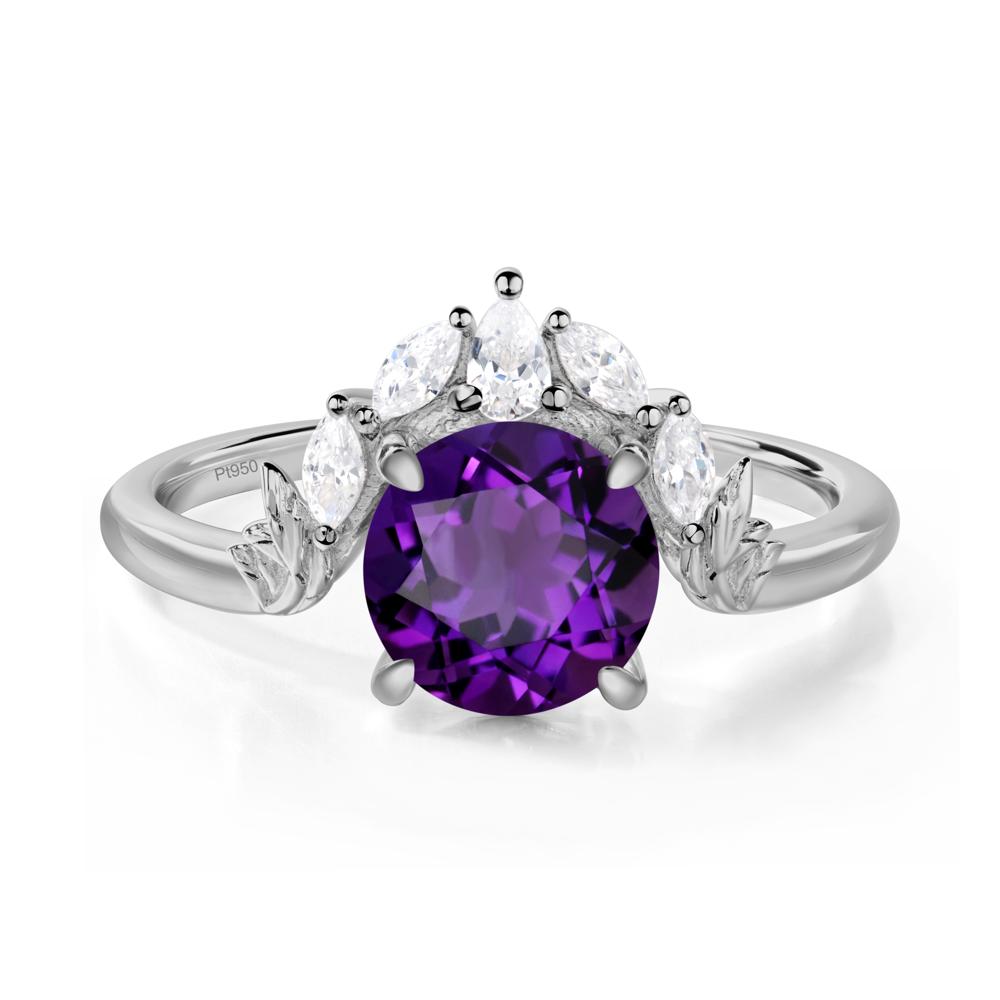 Amethyst Ring with Marquise Side Stone - LUO Jewelry #metal_platinum