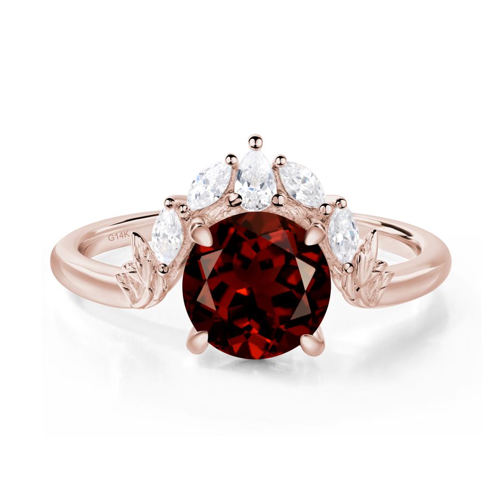 Garnet Ring with Marquise Side Stone - LUO Jewelry #metal_14k rose gold