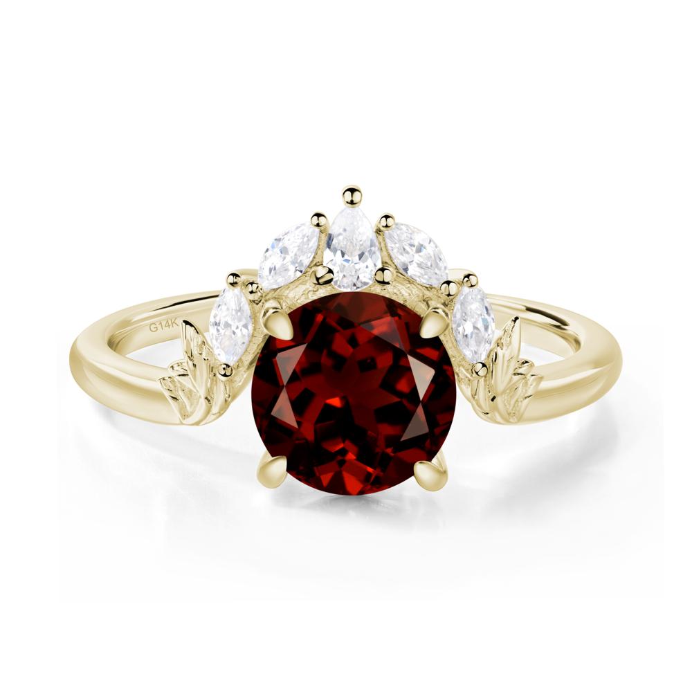 Garnet Ring with Marquise Side Stone - LUO Jewelry #metal_14k yellow gold