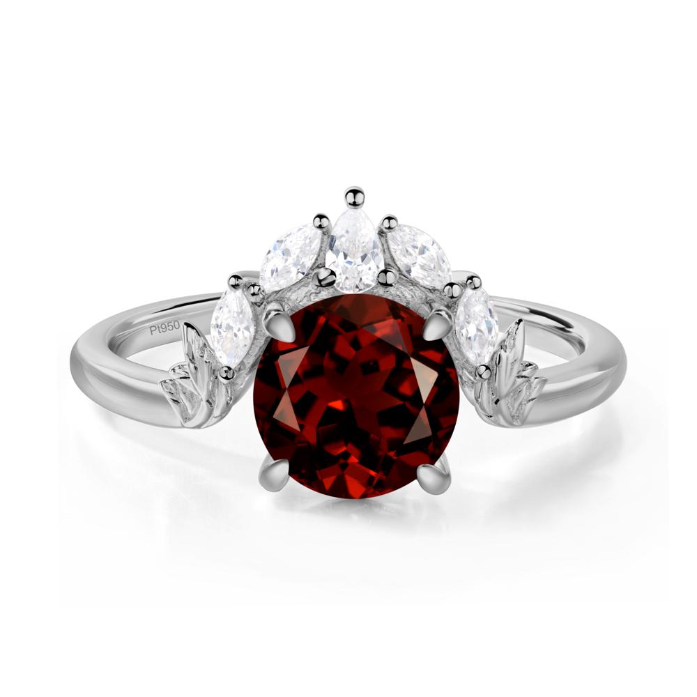 Garnet Ring with Marquise Side Stone - LUO Jewelry #metal_platinum