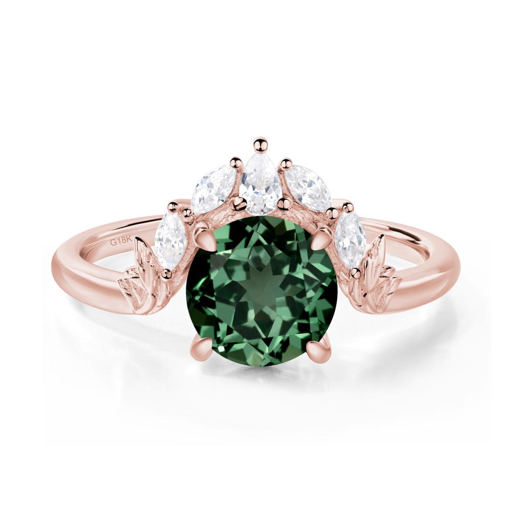 Green Sapphire Ring with Marquise Side Stone - LUO Jewelry #metal_18k rose gold