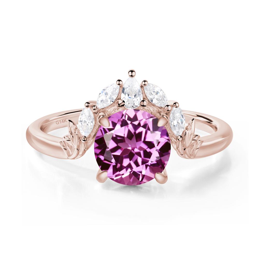 Pink Sapphire Ring with Marquise Side Stone - LUO Jewelry #metal_14k rose gold