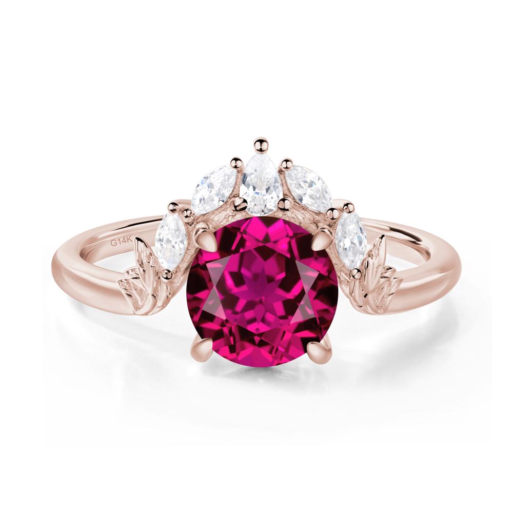 Ruby Ring with Marquise Side Stone - LUO Jewelry #metal_14k rose gold