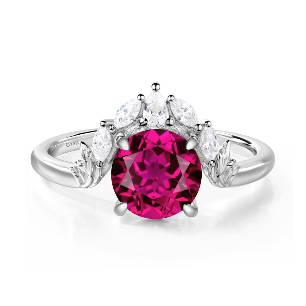 Ruby Ring with Marquise Side Stone - LUO Jewelry #metal_14k white gold