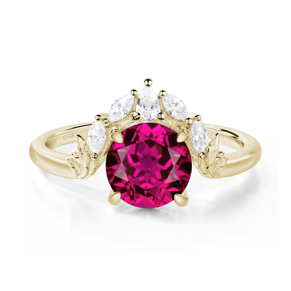 Ruby Ring with Marquise Side Stone - LUO Jewelry #metal_14k yellow gold