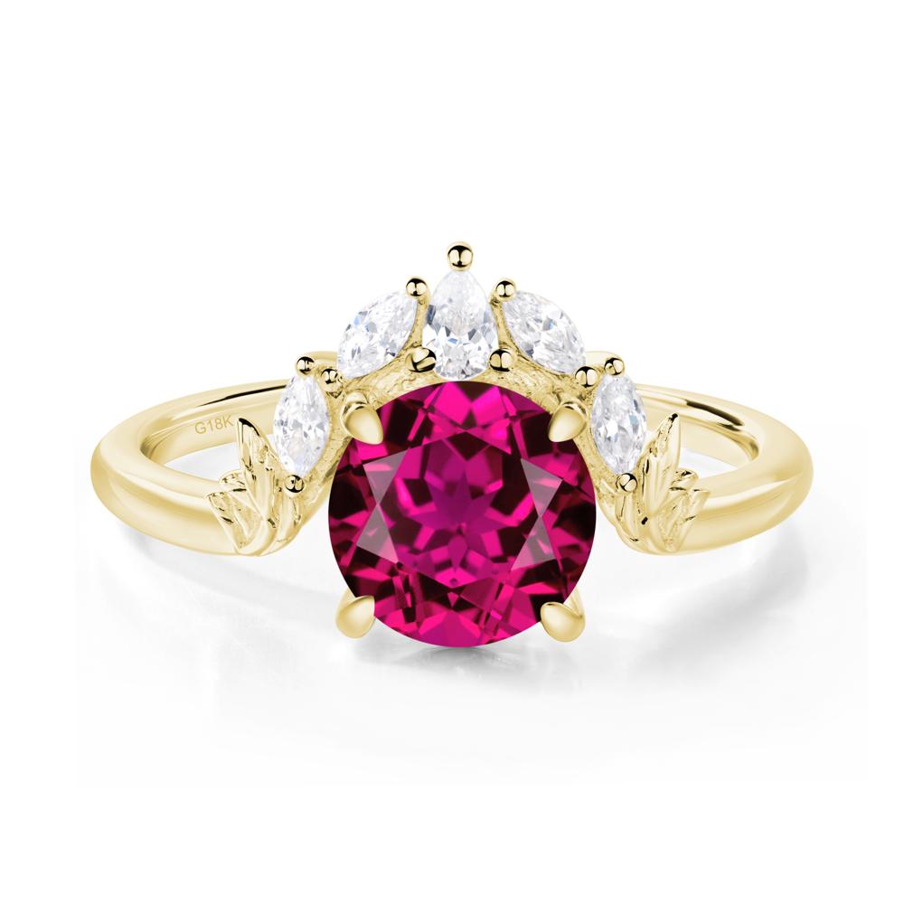 Ruby Ring with Marquise Side Stone - LUO Jewelry #metal_18k yellow gold