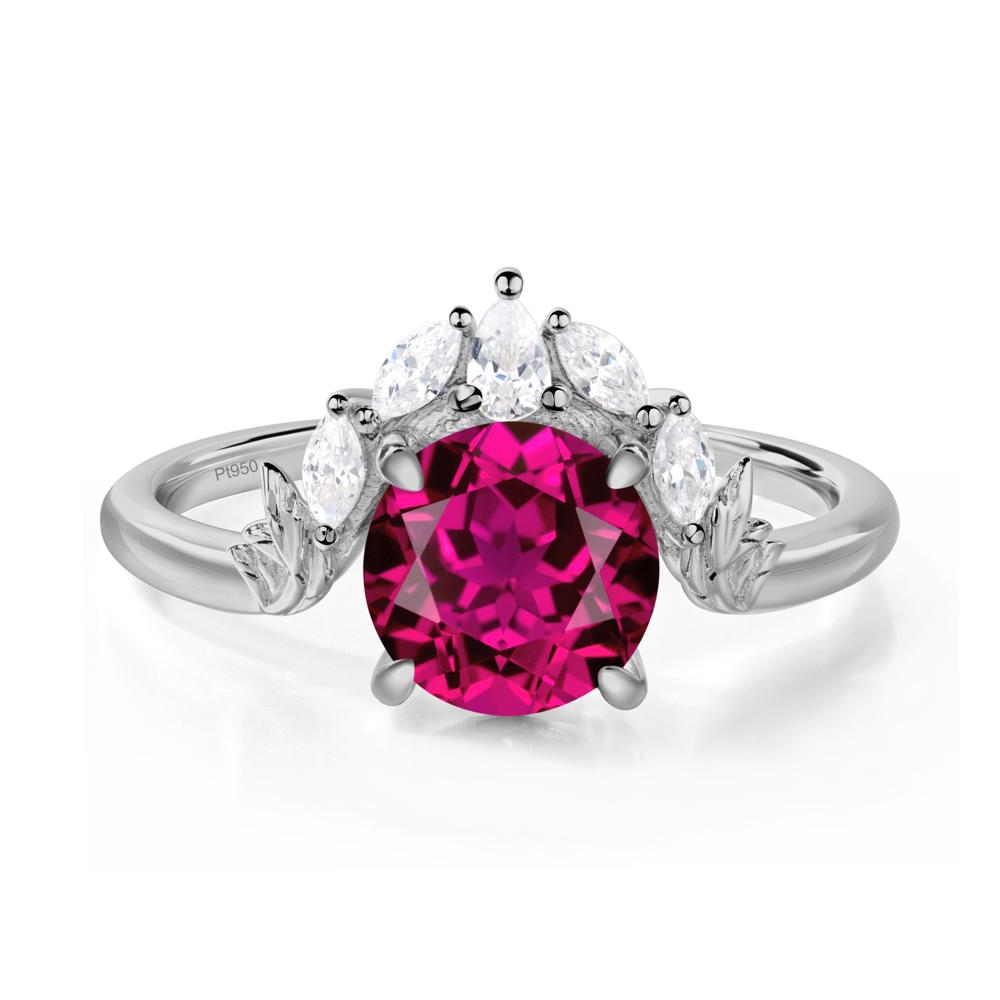 Ruby Ring with Marquise Side Stone - LUO Jewelry #metal_platinum