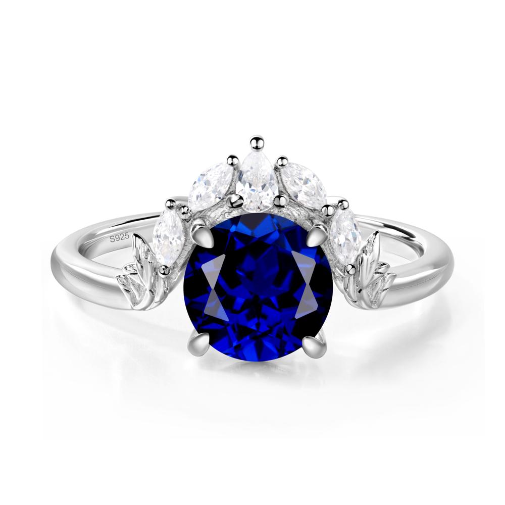 Sapphire Ring with Marquise Side Stone - LUO Jewelry #metal_sterling silver