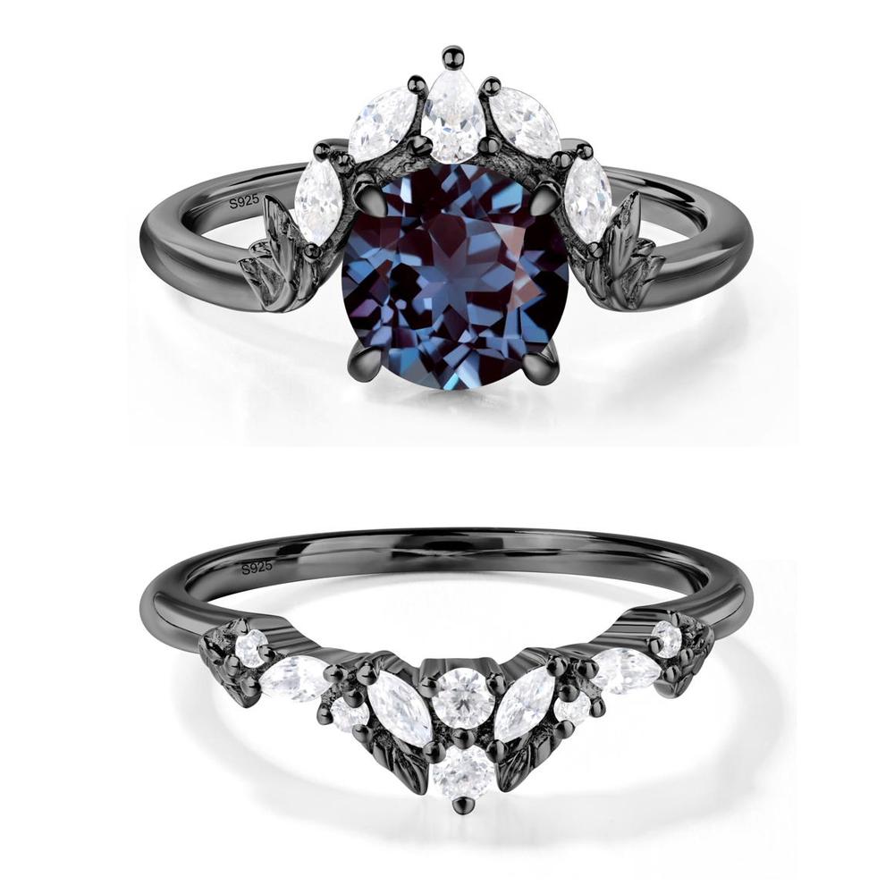 Alexandrite Ring with Marquise Side Stone - LUO Jewelry #metal_xxxxx