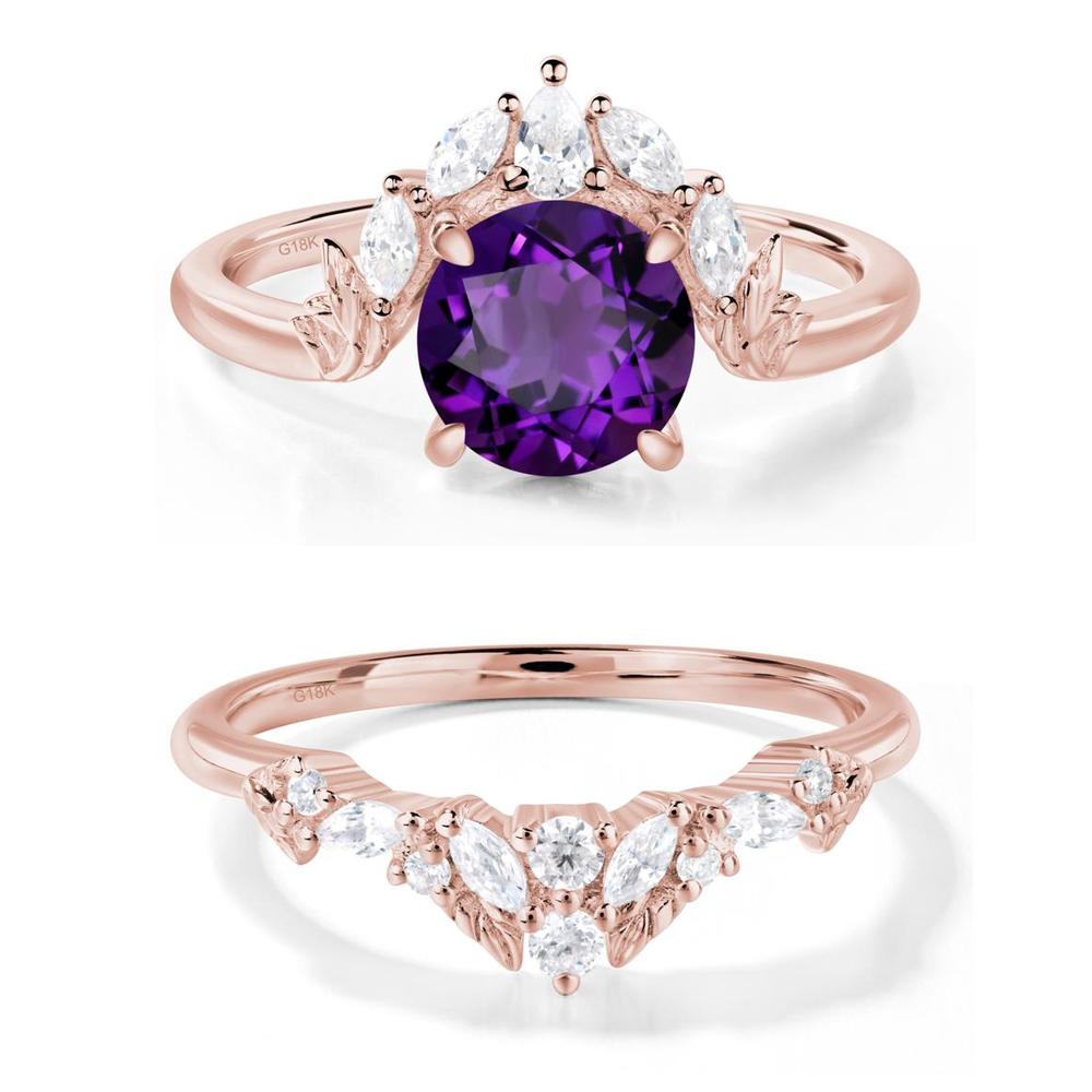 Amethyst Ring with Marquise Side Stone - LUO Jewelry #metal_xxxxx