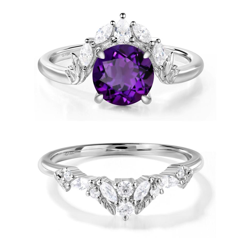 Amethyst Ring with Marquise Side Stone - LUO Jewelry #metal_xxxxx