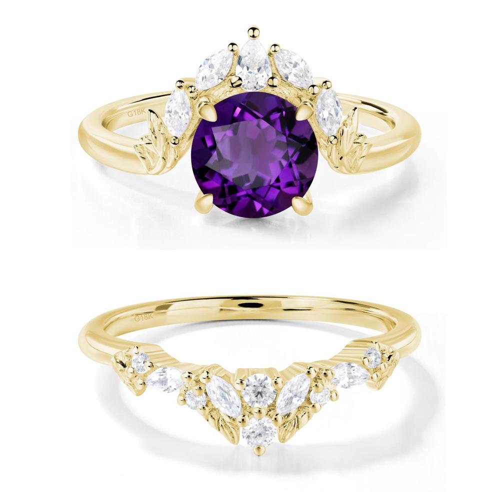 Amethyst Ring with Marquise Side Stone - LUO Jewelry #metal_xxxxx