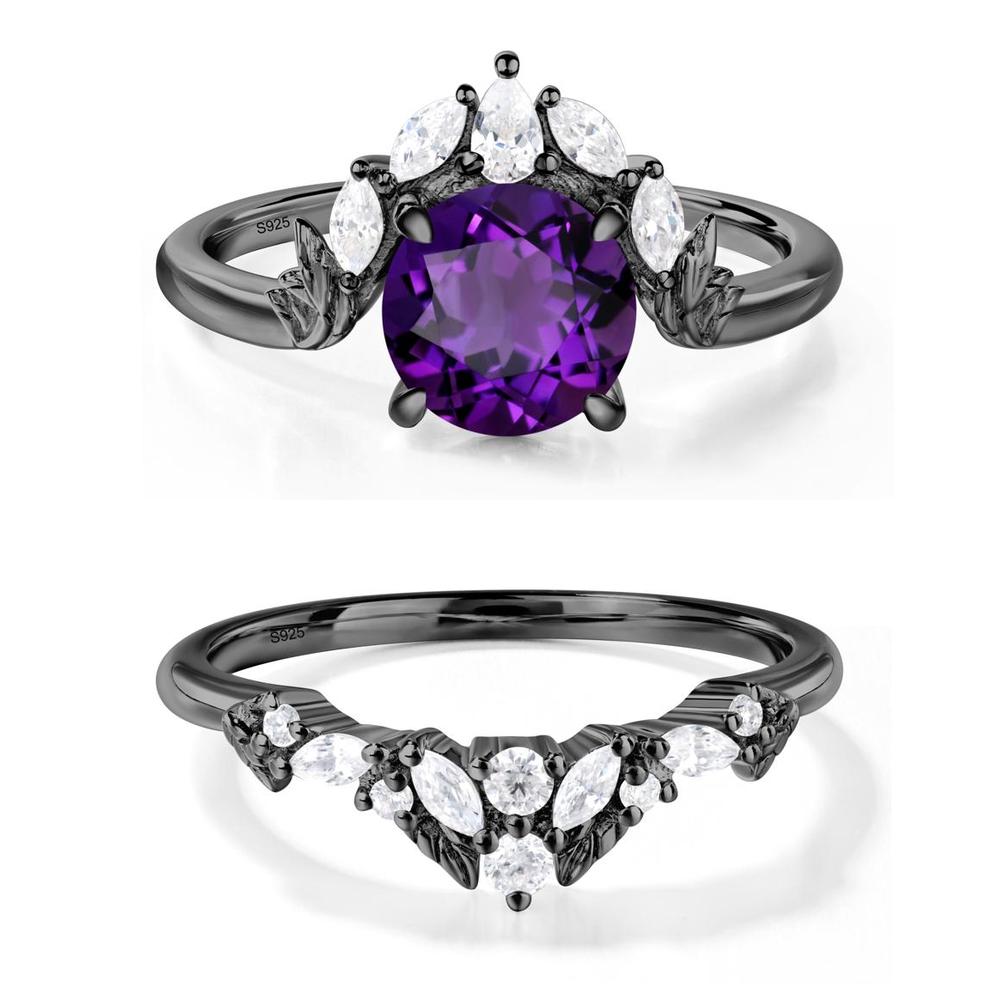 Amethyst Ring with Marquise Side Stone - LUO Jewelry #metal_xxxxx