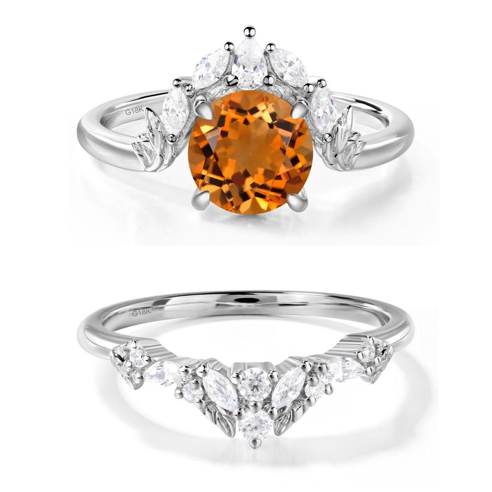 Citrine Ring with Marquise Side Stone - LUO Jewelry #metal_xxxxx