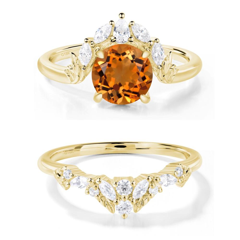 Citrine Ring with Marquise Side Stone - LUO Jewelry #metal_xxxxx