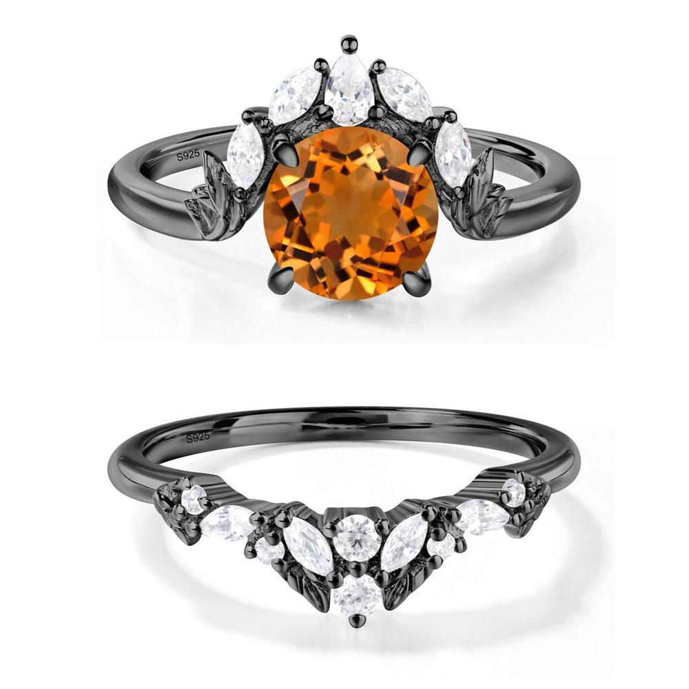 Citrine Ring with Marquise Side Stone - LUO Jewelry #metal_xxxxx