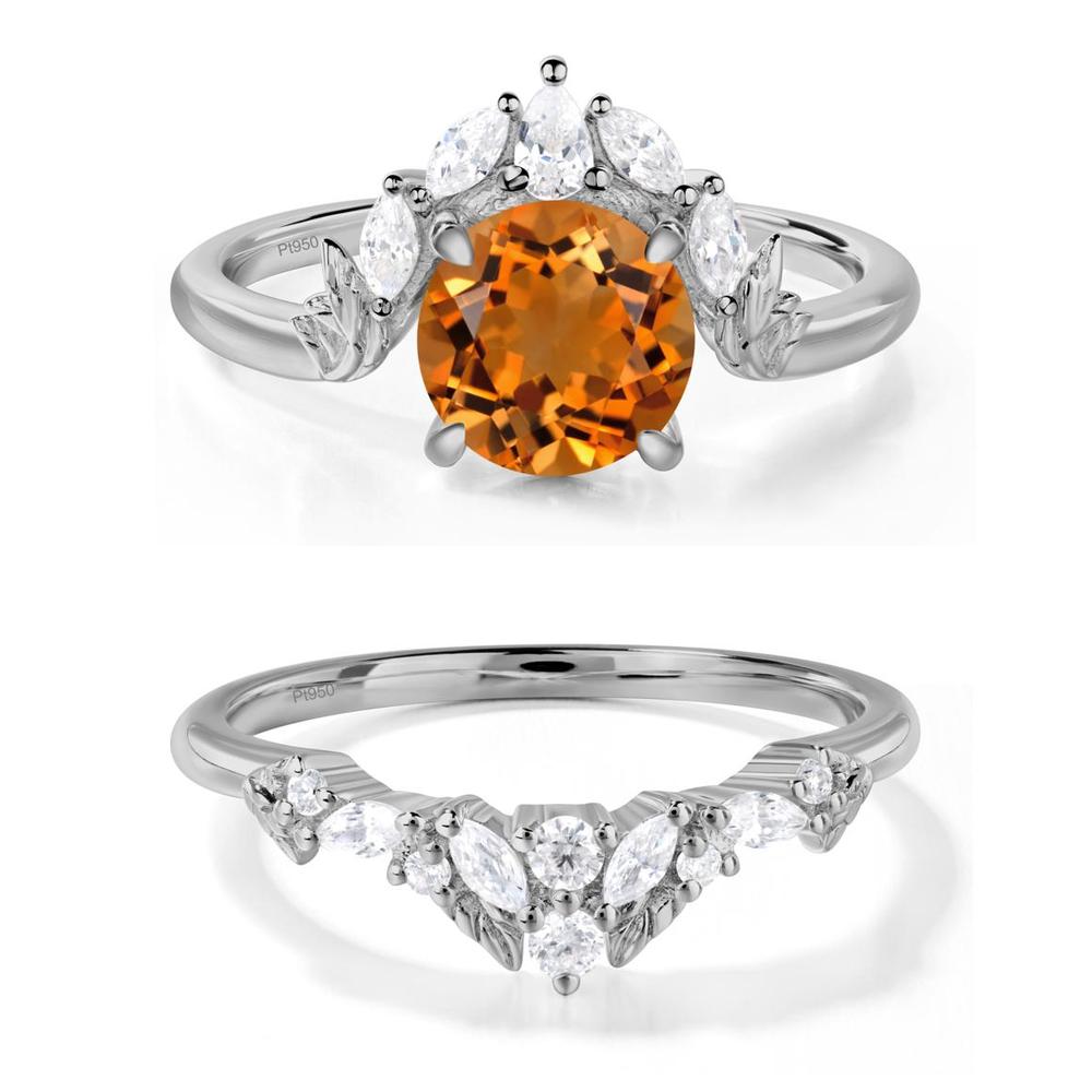 Citrine Ring with Marquise Side Stone - LUO Jewelry #metal_xxxxx