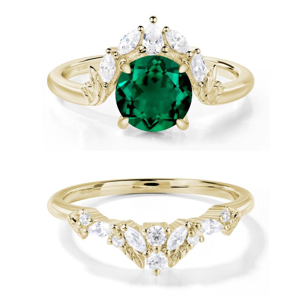 Emerald Ring with Marquise Side Stone - LUO Jewelry #metal_xxxxx