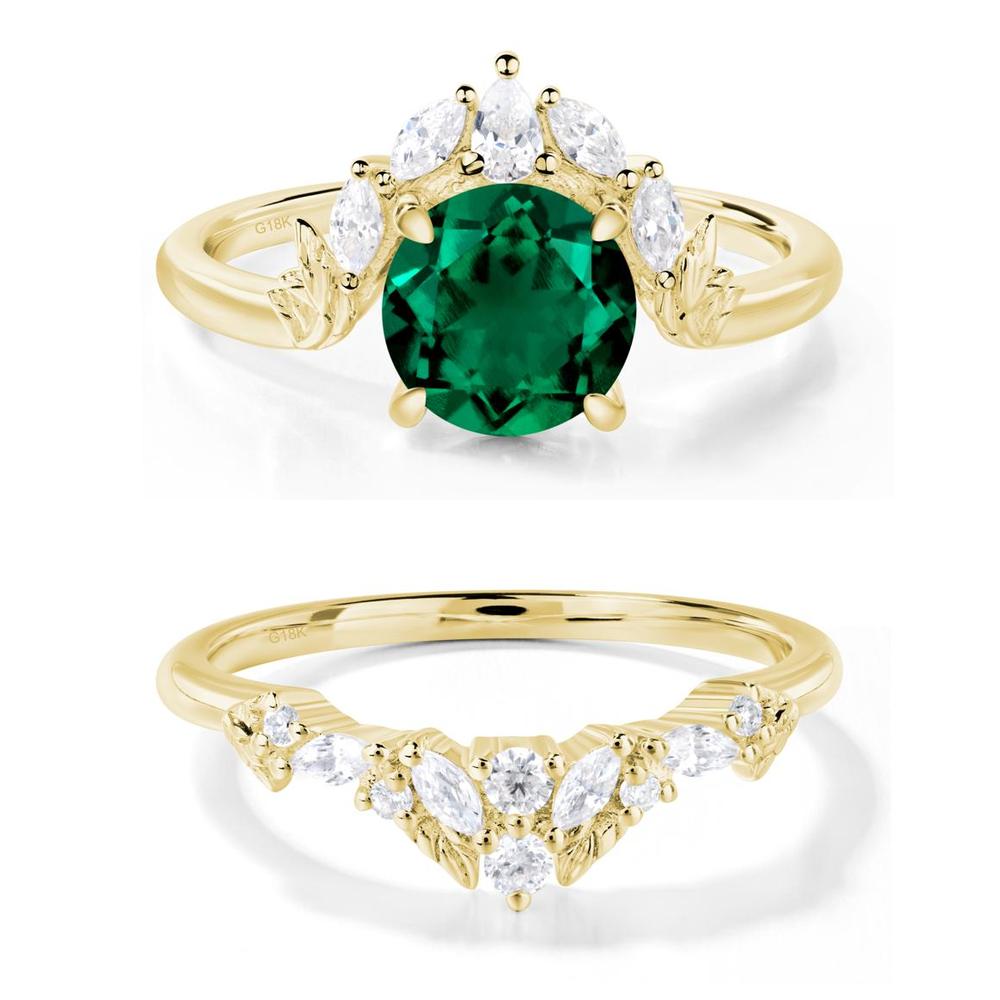 Emerald Ring with Marquise Side Stone - LUO Jewelry #metal_xxxxx