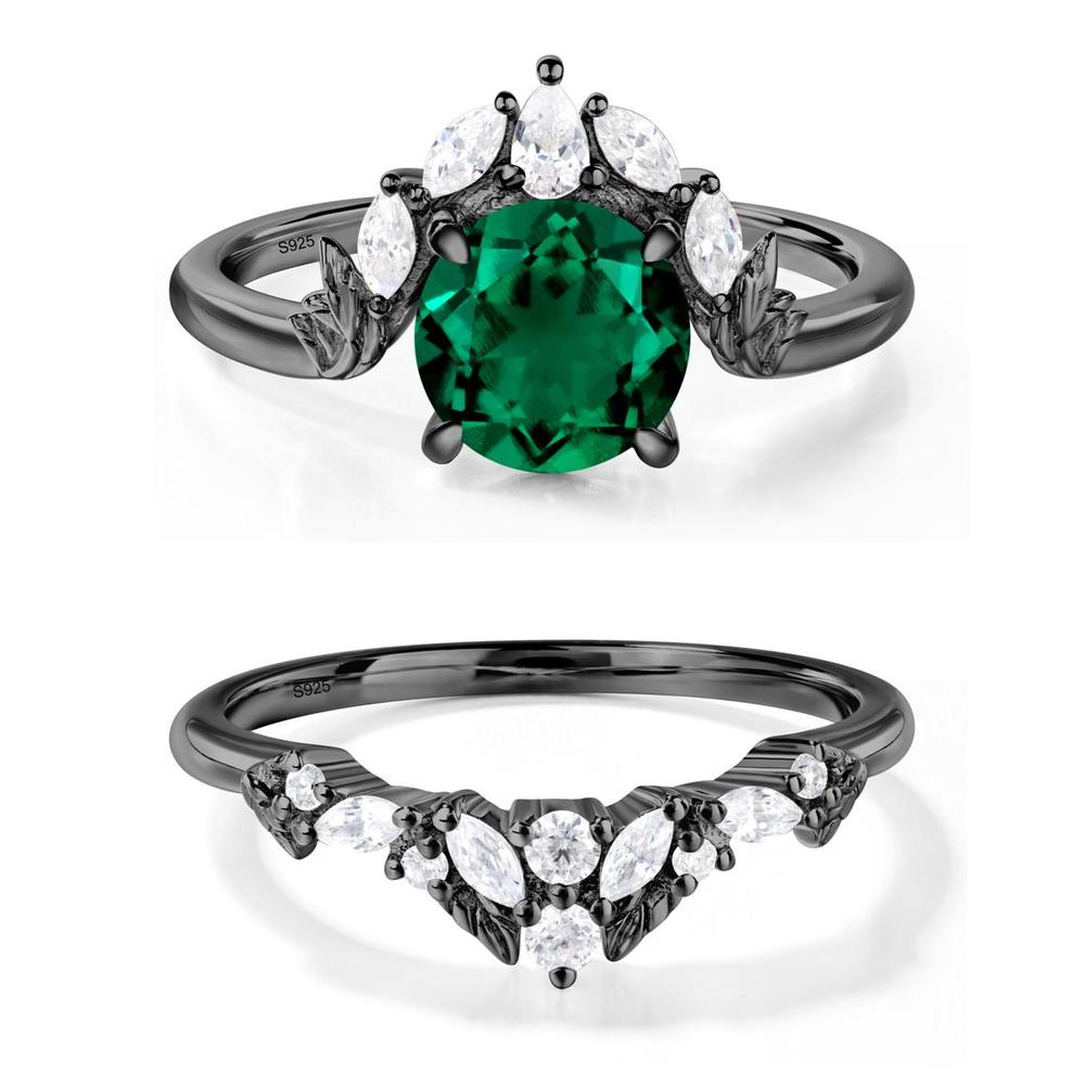 Emerald Ring with Marquise Side Stone - LUO Jewelry #metal_xxxxx