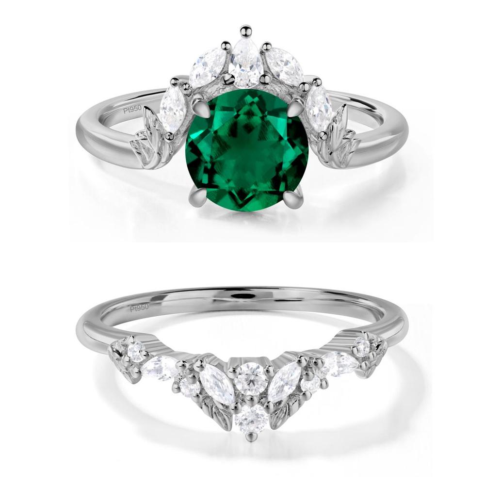 Emerald Ring with Marquise Side Stone - LUO Jewelry #metal_xxxxx