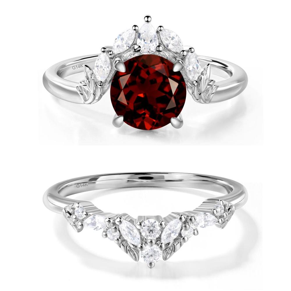 Garnet Ring with Marquise Side Stone - LUO Jewelry #metal_xxxxx