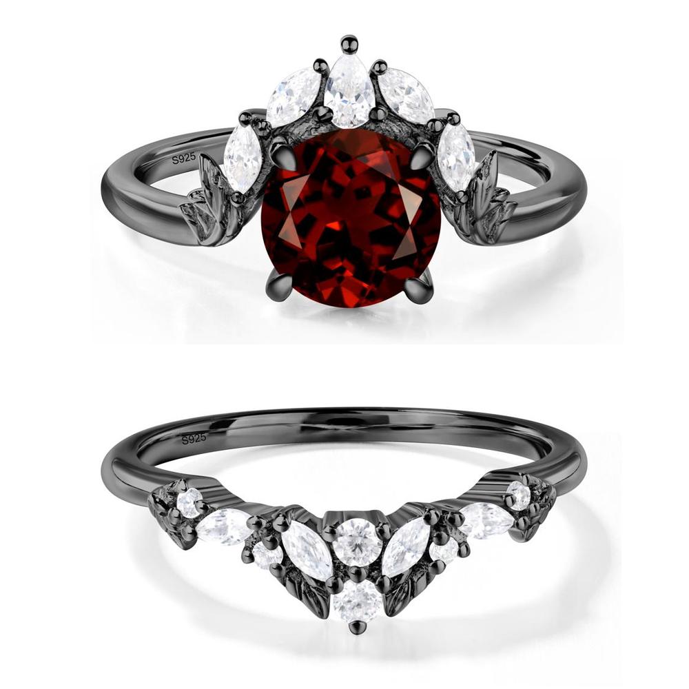 Garnet Ring with Marquise Side Stone - LUO Jewelry #metal_xxxxx