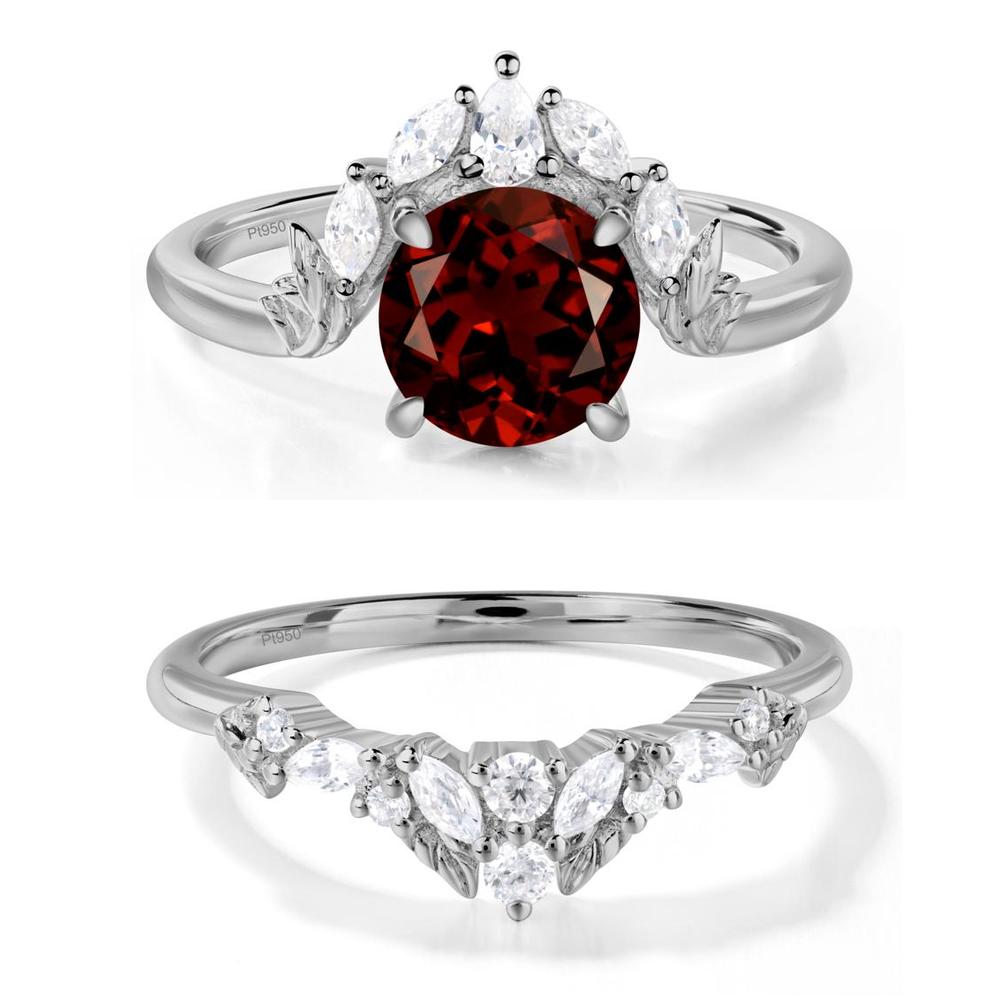 Garnet Ring with Marquise Side Stone - LUO Jewelry #metal_xxxxx