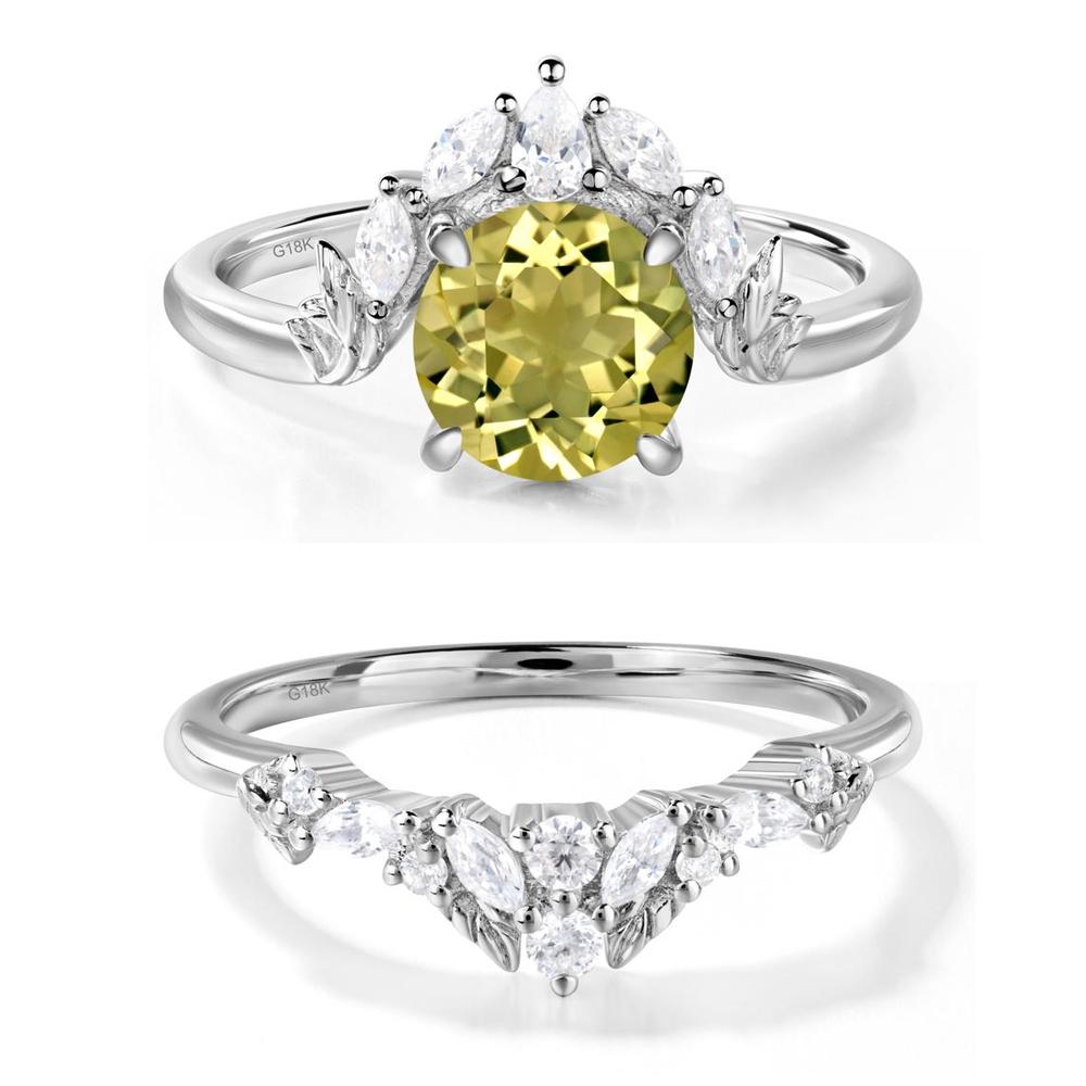 Lemon Quartz Ring with Marquise Side Stone - LUO Jewelry #metal_xxxxx