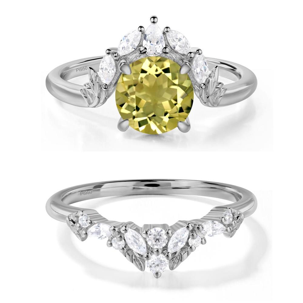 Lemon Quartz Ring with Marquise Side Stone - LUO Jewelry #metal_xxxxx