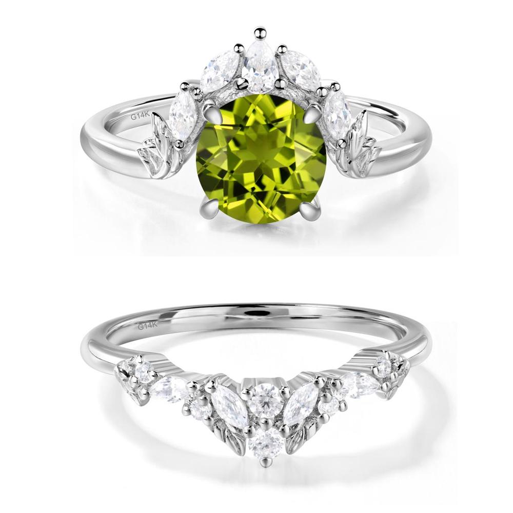 Peridot Ring with Marquise Side Stone - LUO Jewelry #metal_xxxxx