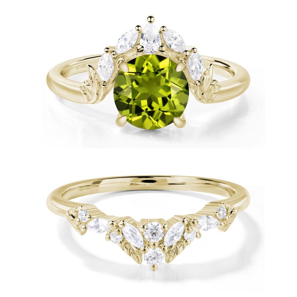 Peridot Ring with Marquise Side Stone - LUO Jewelry #metal_xxxxx