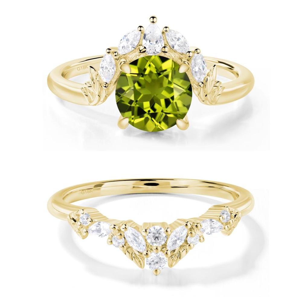 Peridot Ring with Marquise Side Stone - LUO Jewelry #metal_xxxxx