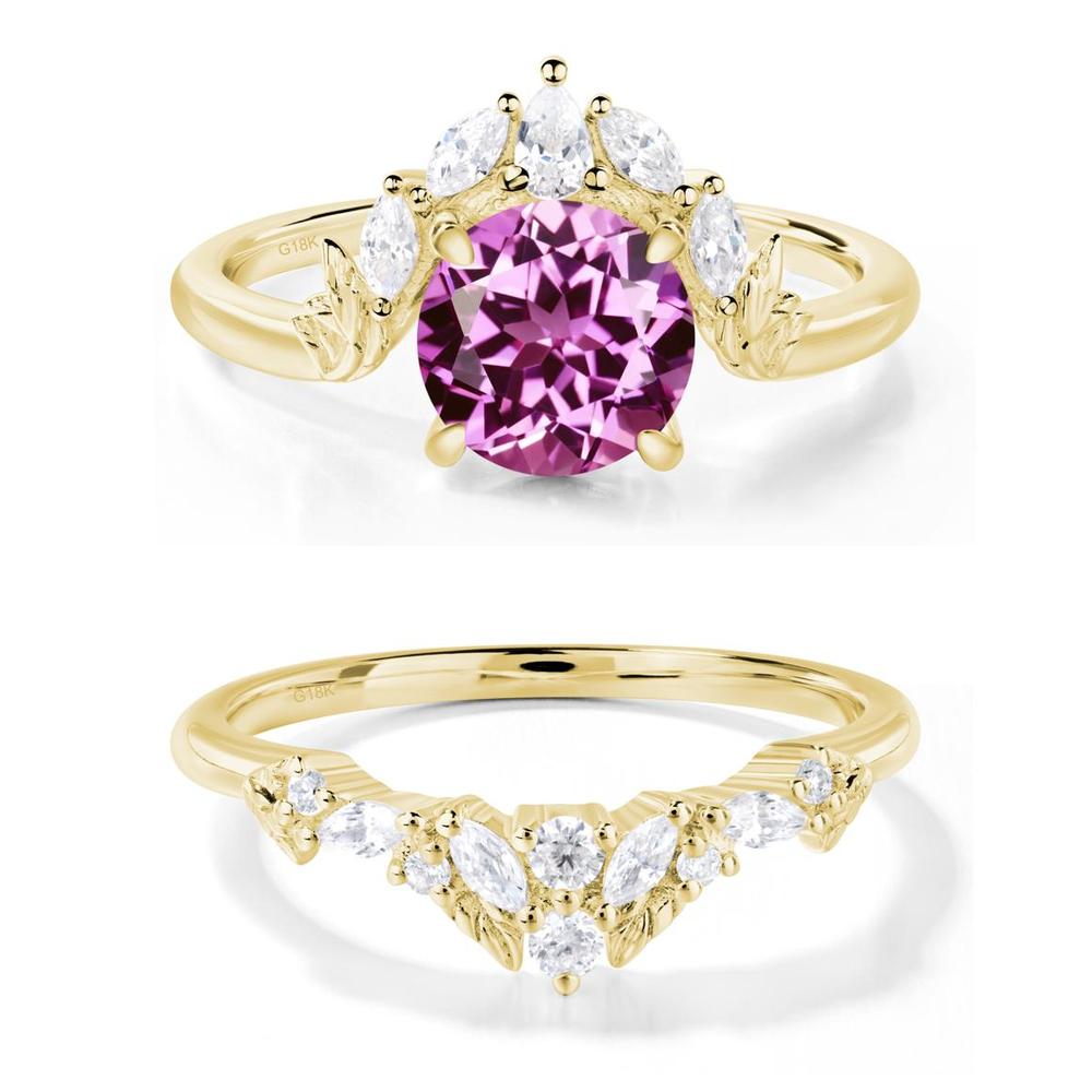 Pink Sapphire Ring with Marquise Side Stone - LUO Jewelry #metal_xxxxx