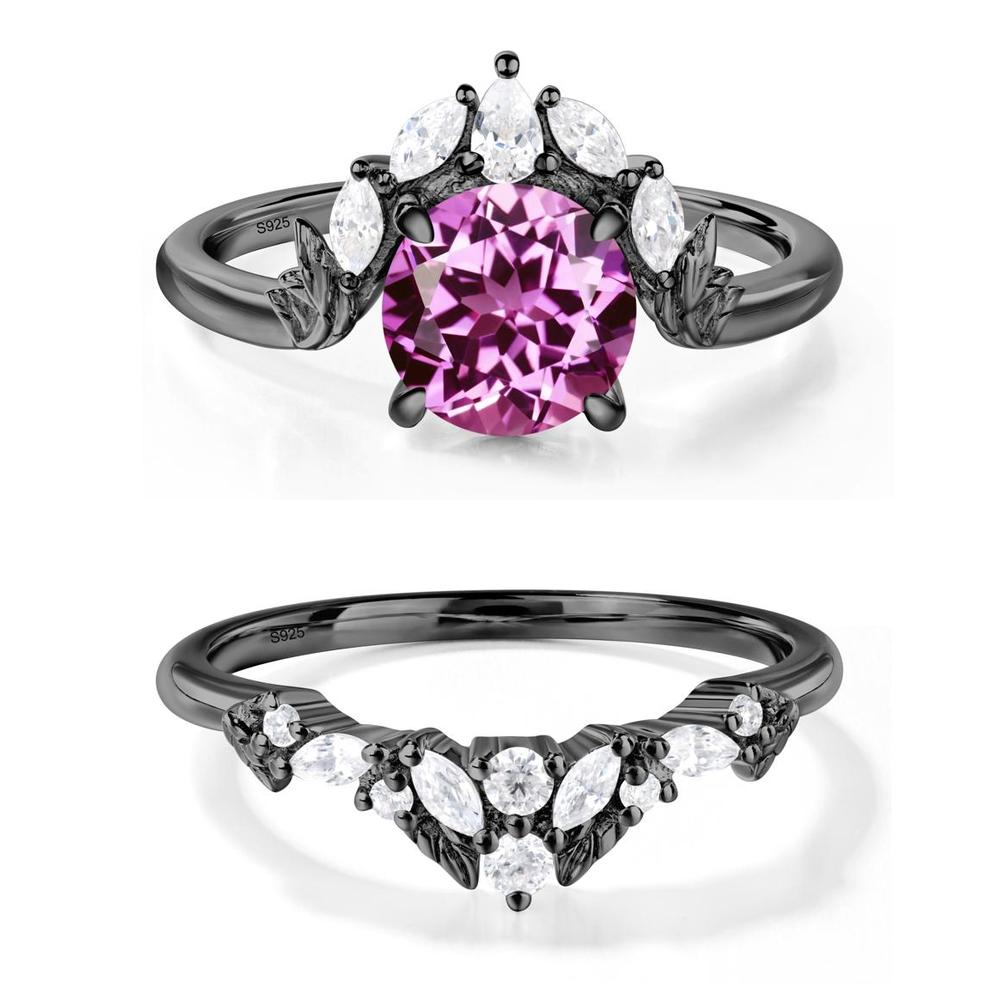 Pink Sapphire Ring with Marquise Side Stone - LUO Jewelry #metal_xxxxx