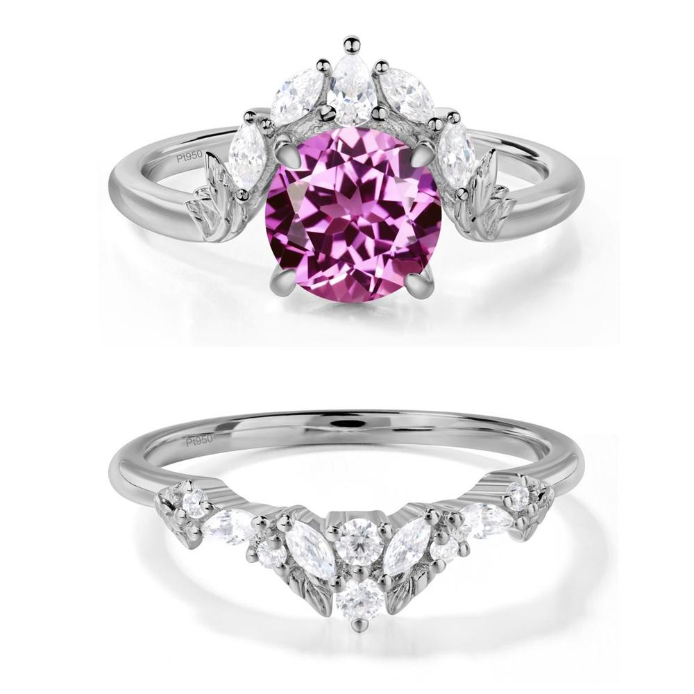 Pink Sapphire Ring with Marquise Side Stone - LUO Jewelry #metal_xxxxx