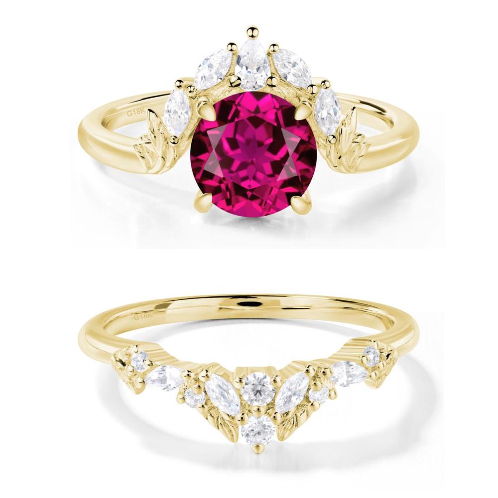 Ruby Ring with Marquise Side Stone - LUO Jewelry #metal_xxxxx