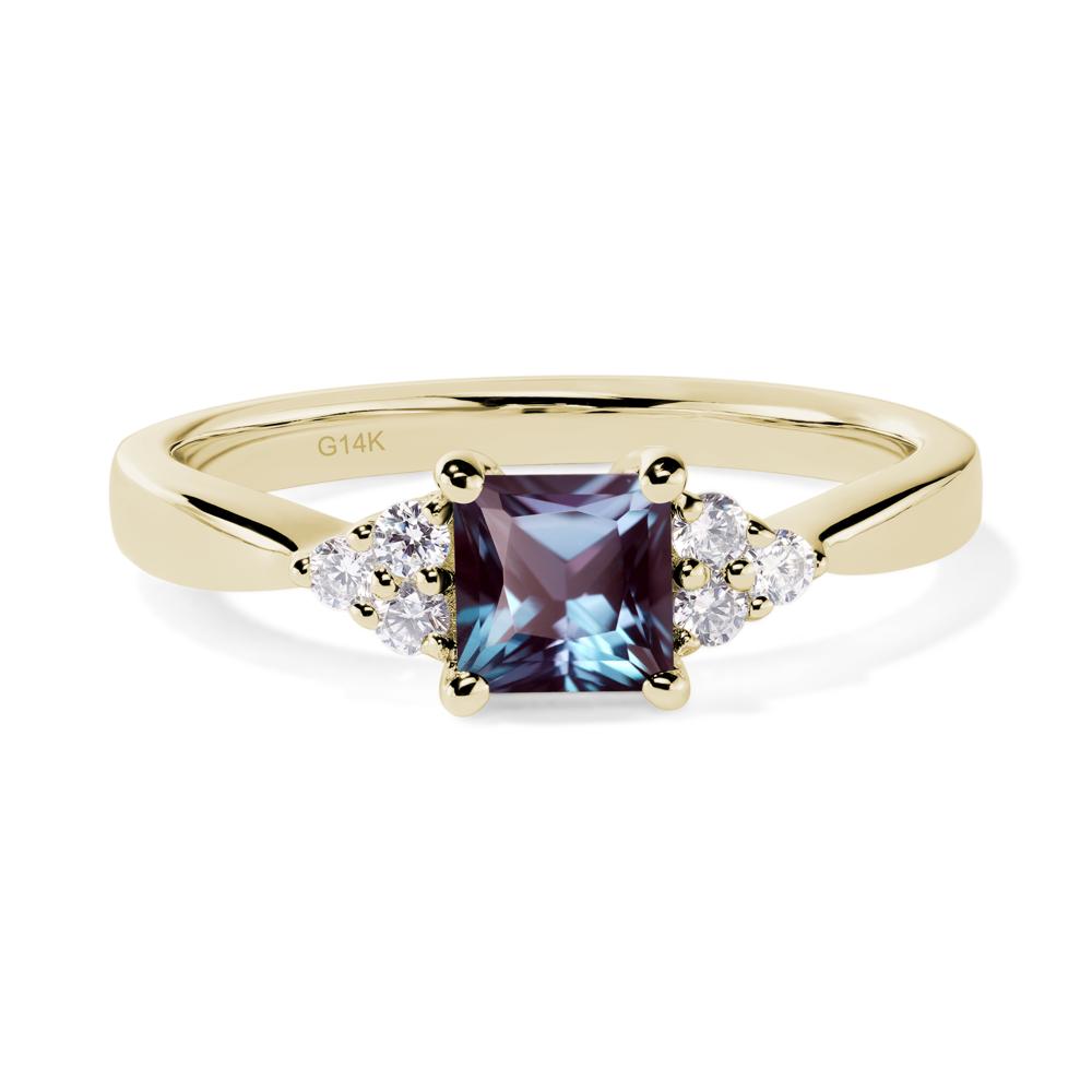 Princess Cut Alexandrite Petite Ring - LUO Jewelry #metal_14k yellow gold