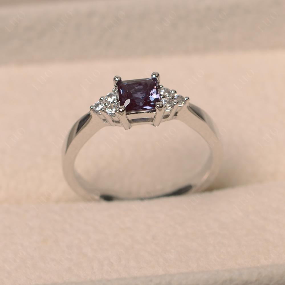 Princess Cut Alexandrite Petite Ring - LUO Jewelry 