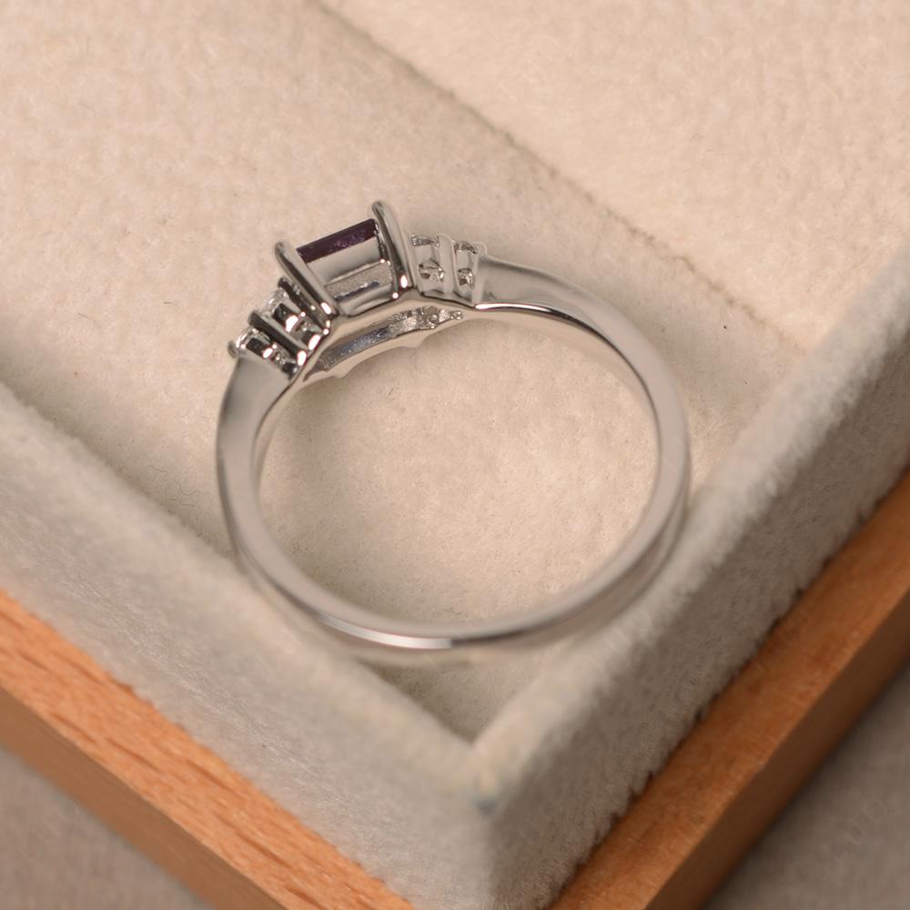 Princess Cut Alexandrite Petite Ring - LUO Jewelry 