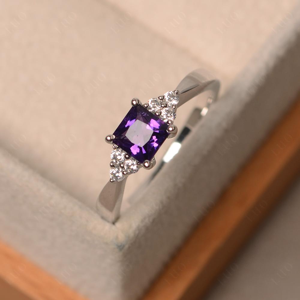 Princess Cut Amethyst Petite Ring - LUO Jewelry 