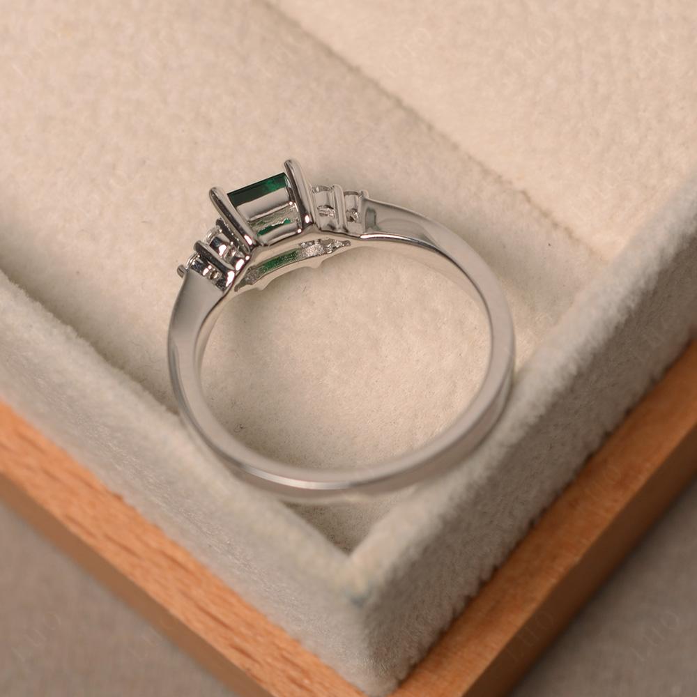 Square Cut Emerald Petite Ring - LUO Jewelry 